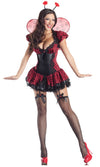 Short bodyshaper ladybird dress with wings, antennae, petticoat and garters