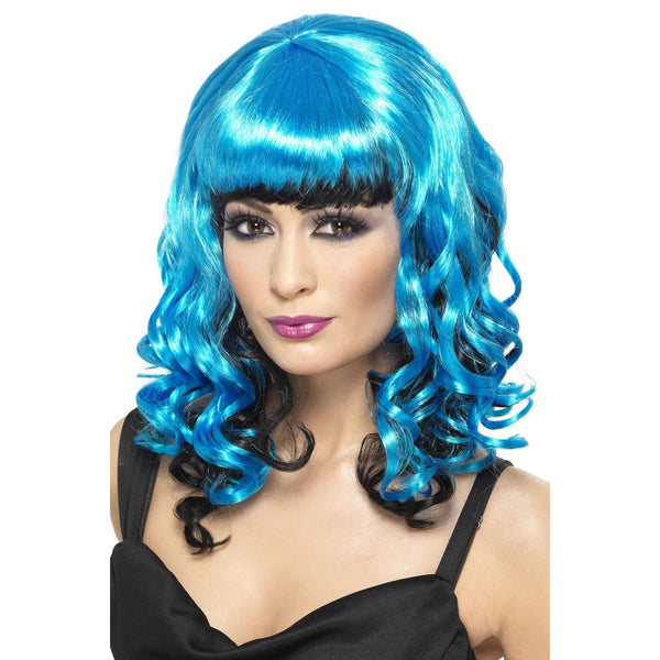 Stricken Angel Wig Blue and Black