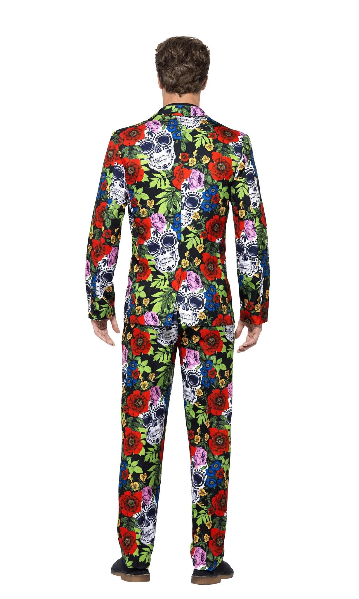 Back of day of the dead mens suit with tie