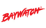 Red Baywatch text on a white background