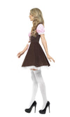 Side of short pink and brown Oktoberfest dress