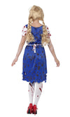 Back of Oktoberfest zombie dress with apron and blood splatters