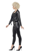 Side of Grease Bad Sandy leggings, jacket with Grease logo, top and belt