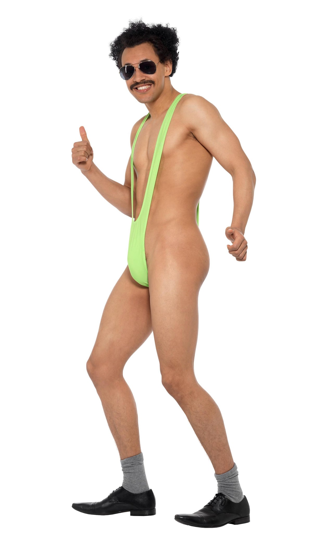 Side of green borat mankini