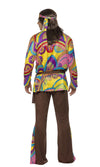 Back of hippy patterned top with matching brown pants and headband
