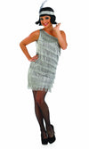 Silver tassel short flapper dress with headband