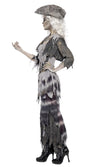 Side of grey zombie pirate skirt and top with mini jacket and pirate hat