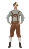 Oktoberfest lederhosen shorts with chequered shirt