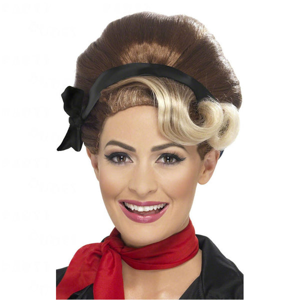 Beehive Up Do Wig Auburn Brown