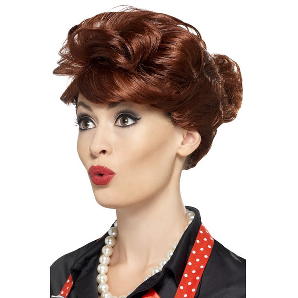 1950s auburn housewife wig