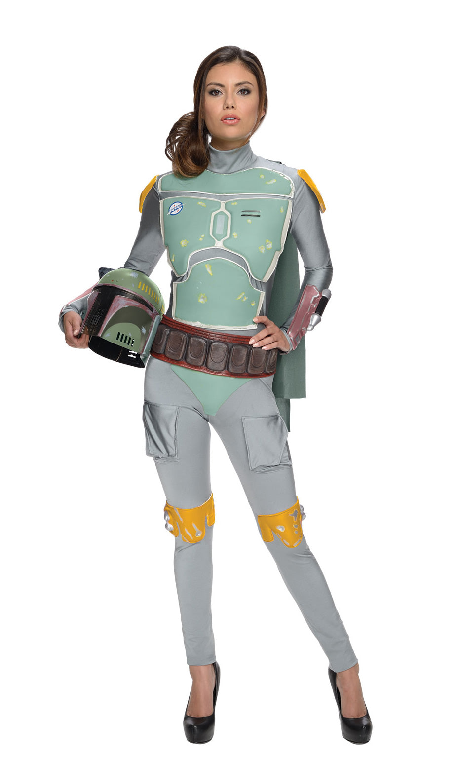 Woman's Boba Fett bounty hunter costume with helmet