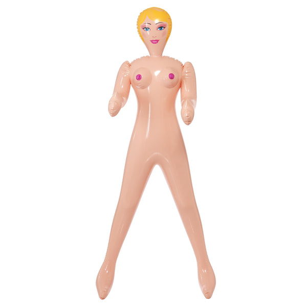Inoffensive blow up female doll with pretty face