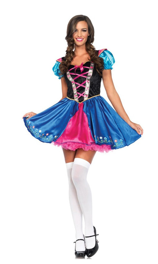 Blue and pink alpine princess dress