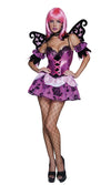 Short purple pixie costume with wings