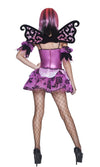 Back of short purple pixie costume with wings