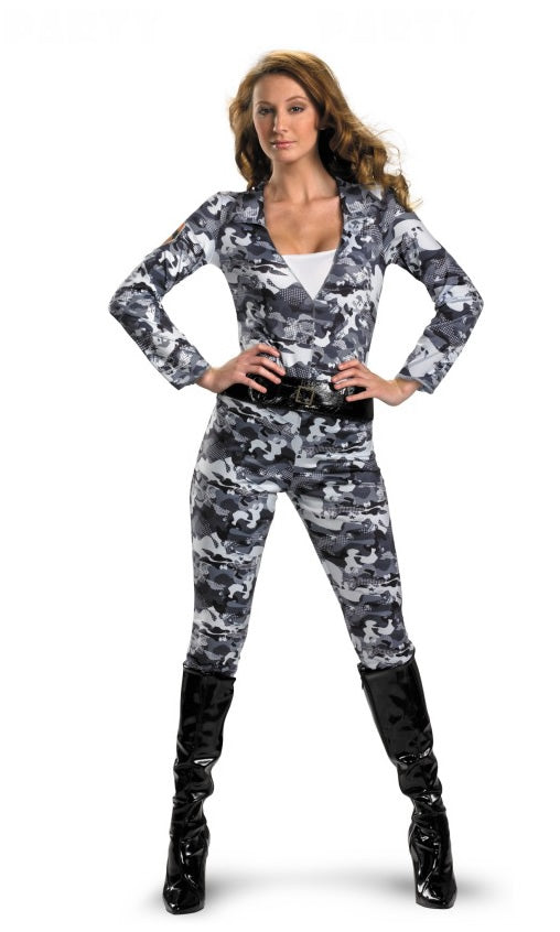 Grey camouflaged GI Joe Scarlett costume