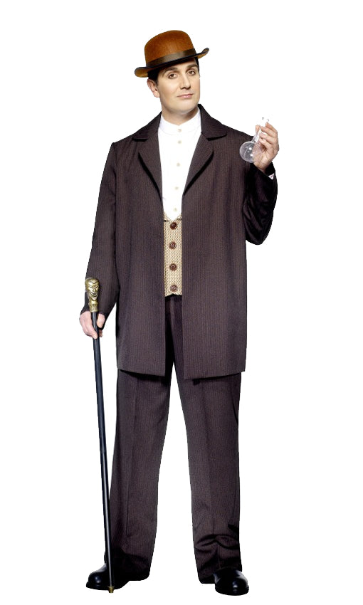 Dr Jekyll costume with hat, waistcoat, pants and beaker