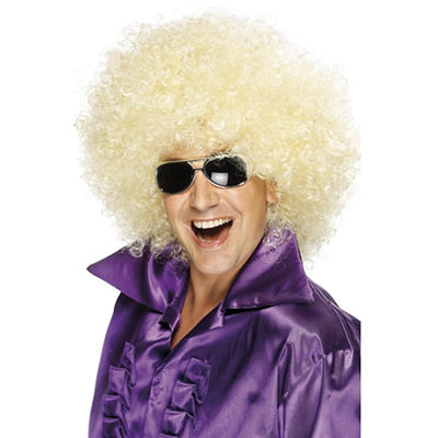 Large blonde afro wig