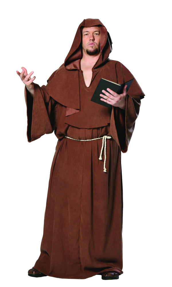 Plus size brown monks robe with rope belt