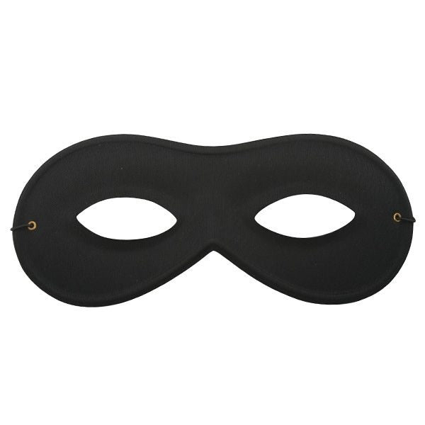 Black hero or villain eye mask with elastic band