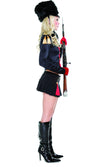 Side of short nutcracker costume with hat and red gloves