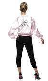 Silky pink ladies Grease jacket back with logo