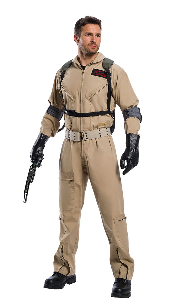 Ghostbusters long costume with gloves, and pack with proton wand
