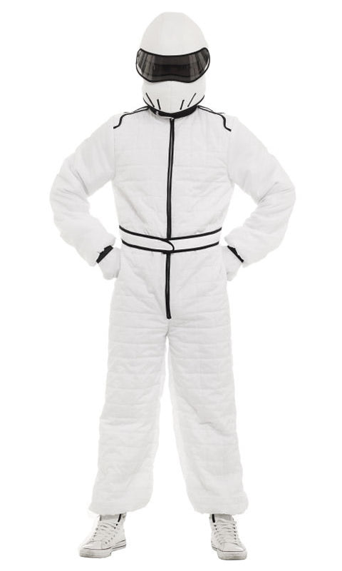 White Stig race suit with soft helmet and gloves