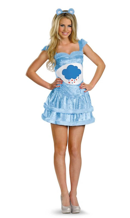 Grumpy Bear, Care Bear dress with ear headband and rain cloud motif