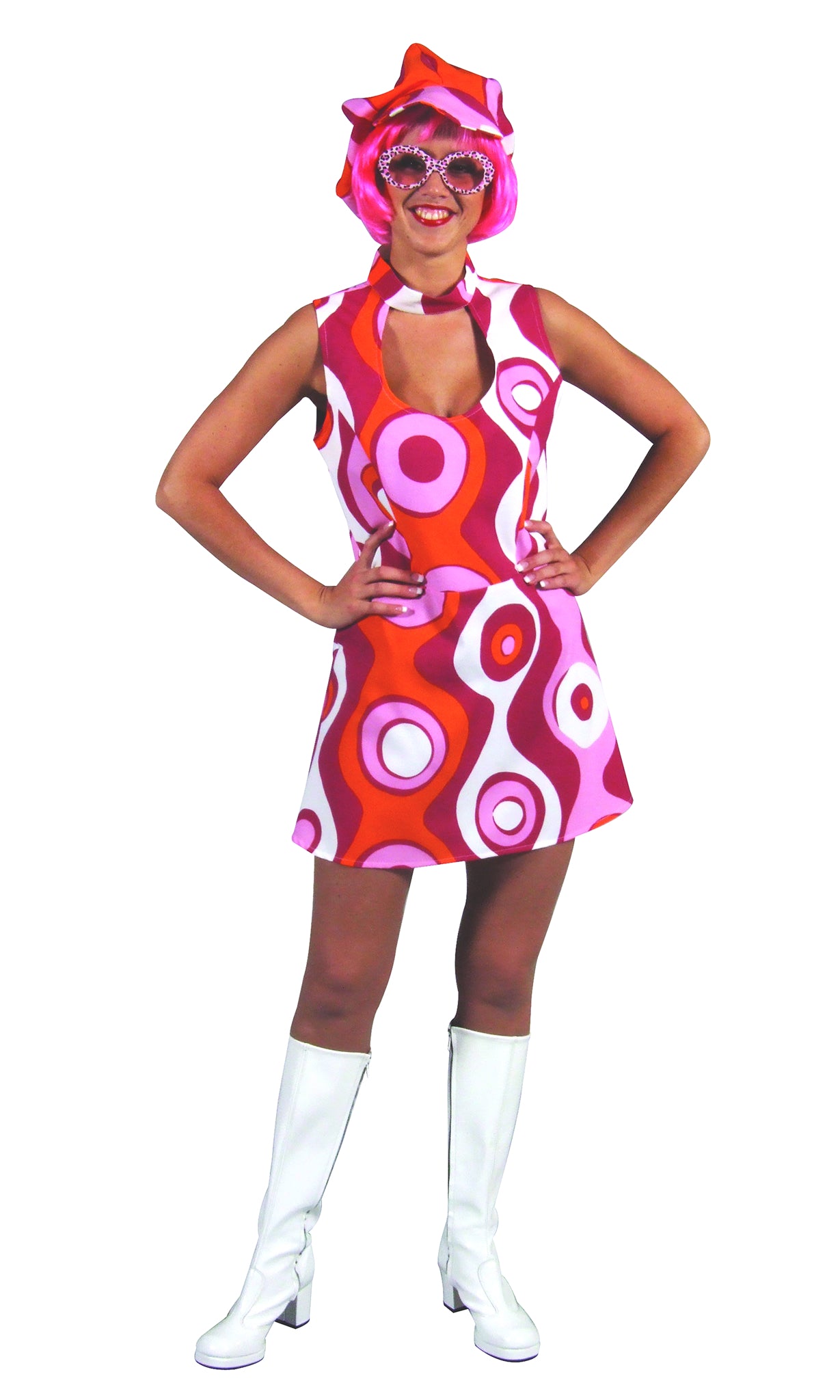 Pink and purple 60s circle dress