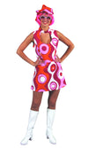 Pink and purple 60s circle dress