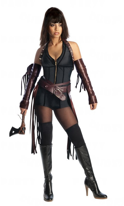 Blondie Sucker Punch black bodysuit costume with gloves and belt