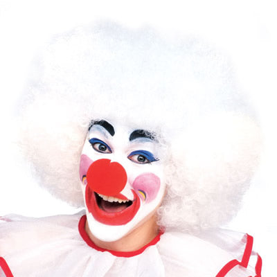Unisex white afro or clown wig
