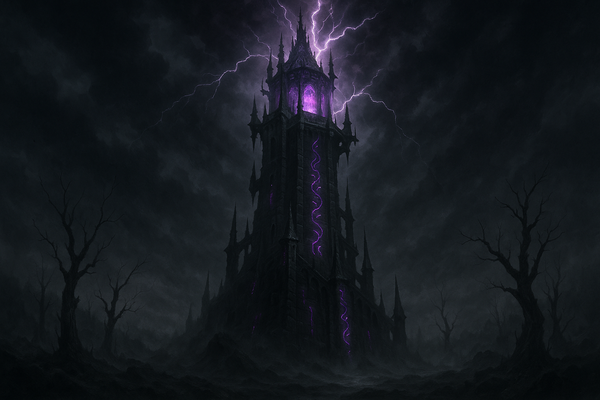 A warlocks magical tower for the men's Warlock costume collection