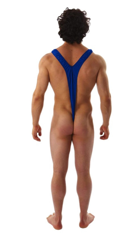 Blue mankini back