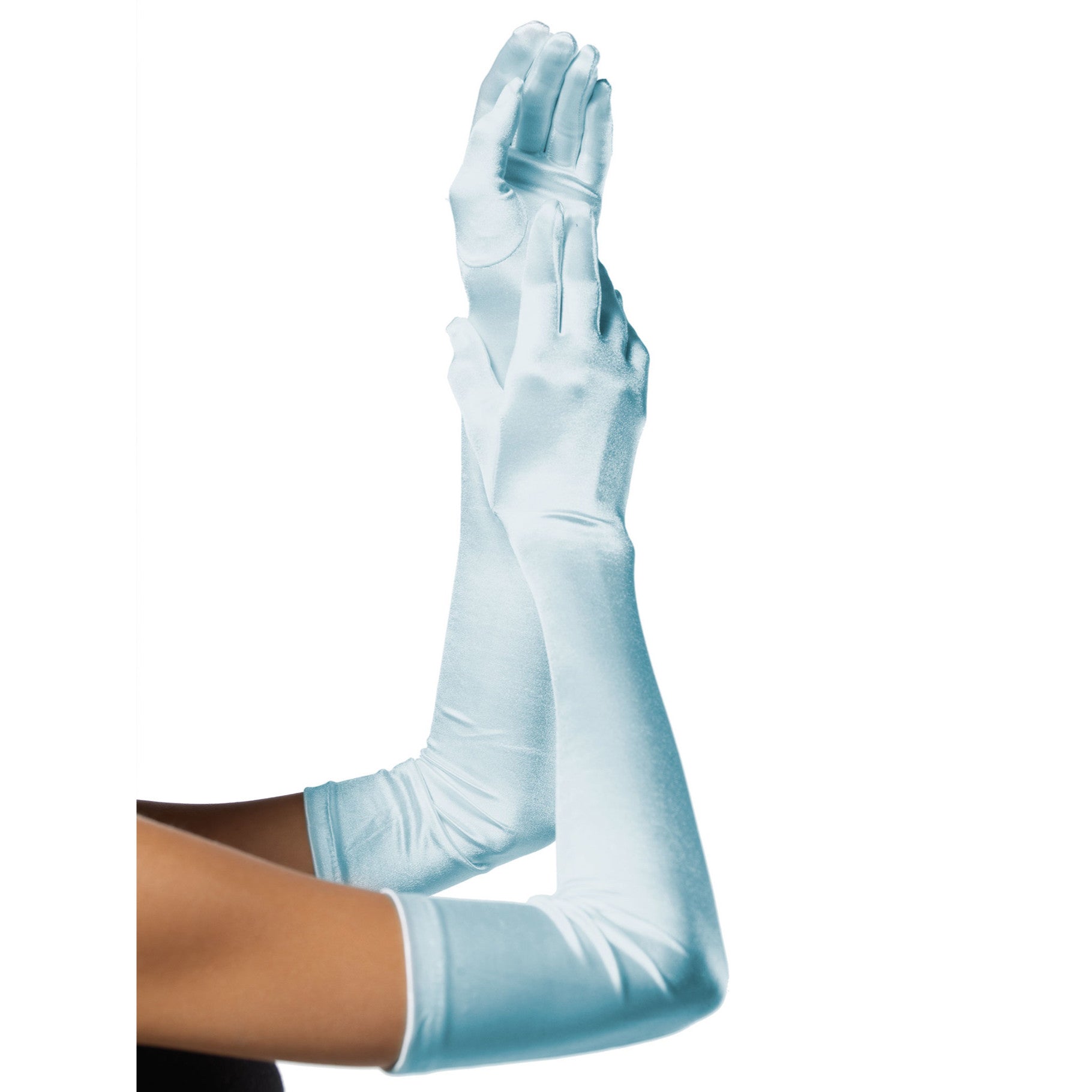 Buy Extra Long Opera Length Satin Gloves Light Blue