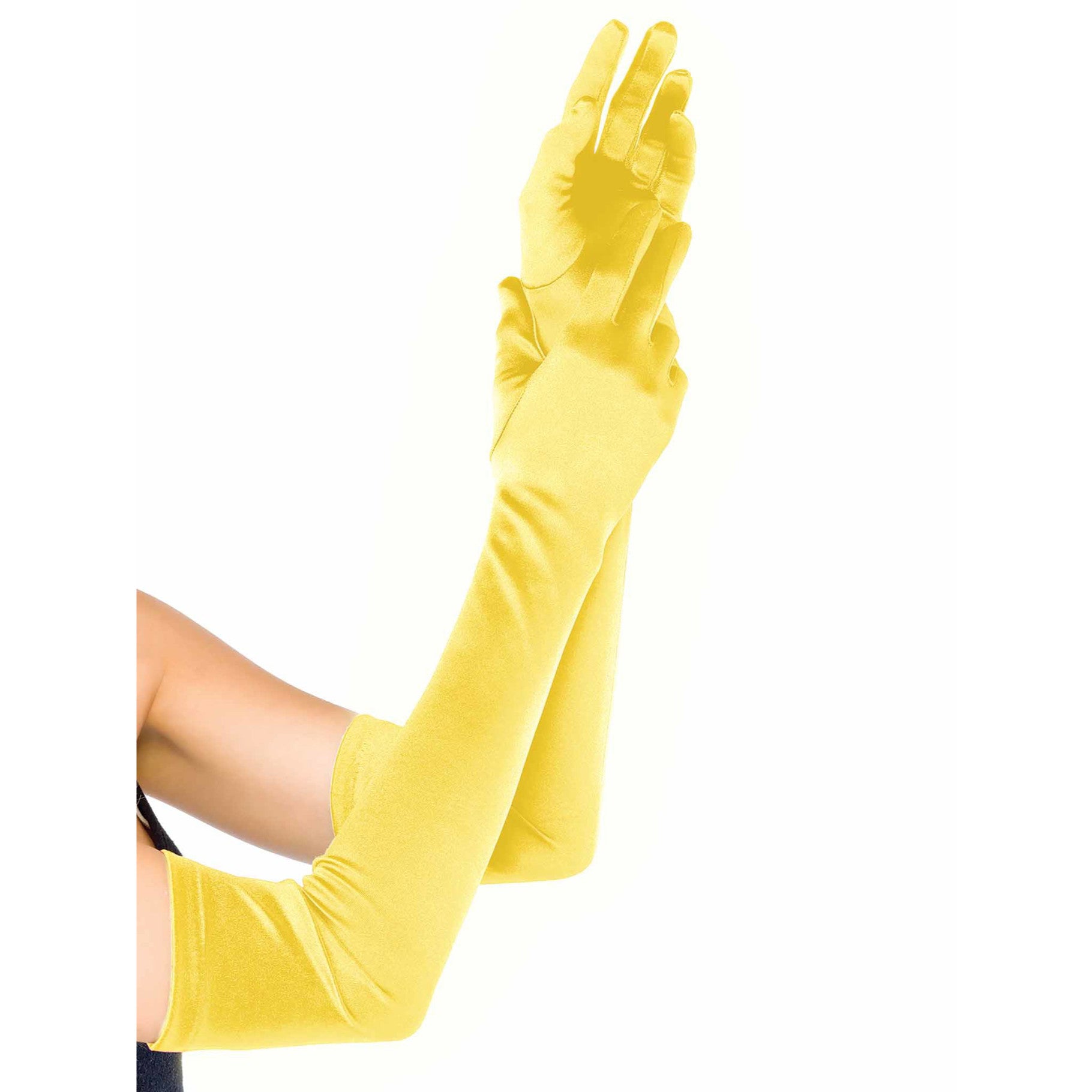 Buy Extra Long Opera Length Satin Gloves Yellow
