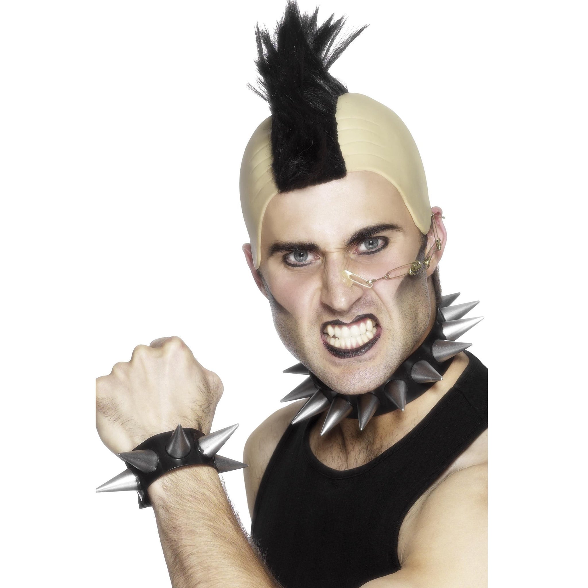 Punk choker and wristband costume accessories