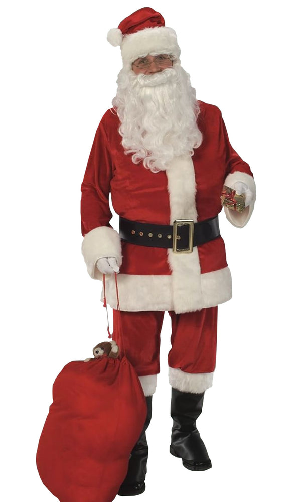 Lined Santa costume with wig and beard