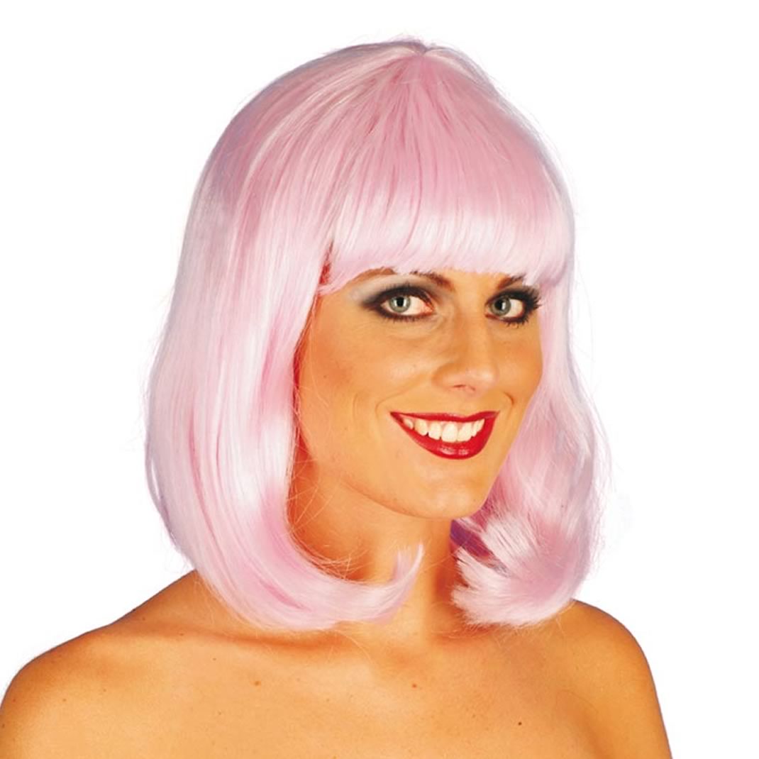 Pink cheerleader wig