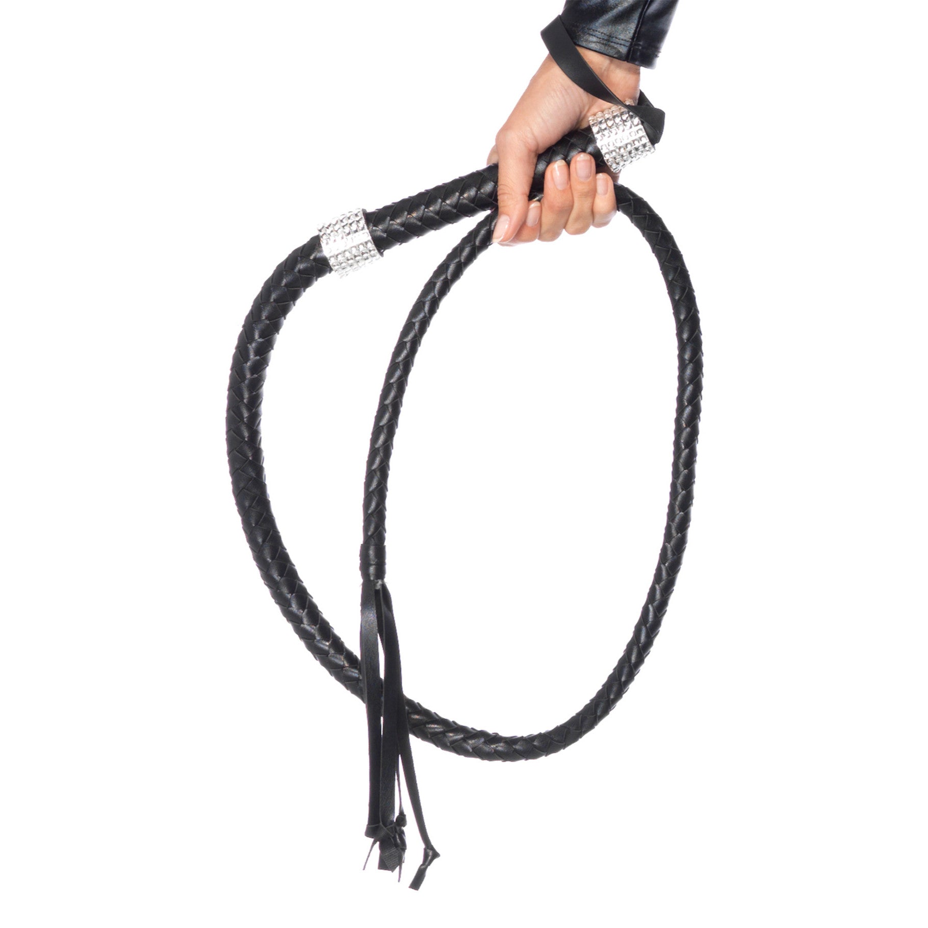 Buy Braided Whip with Rhinestone Look Handle