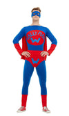 Red and blue Wally Man super hero costume