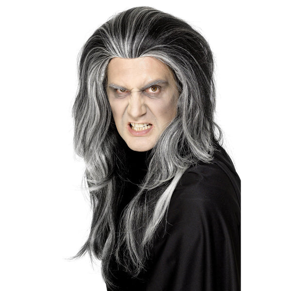 Black and white gothic vampire style wig