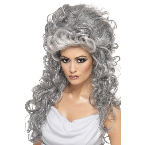 Long grey mitch style beehive wig