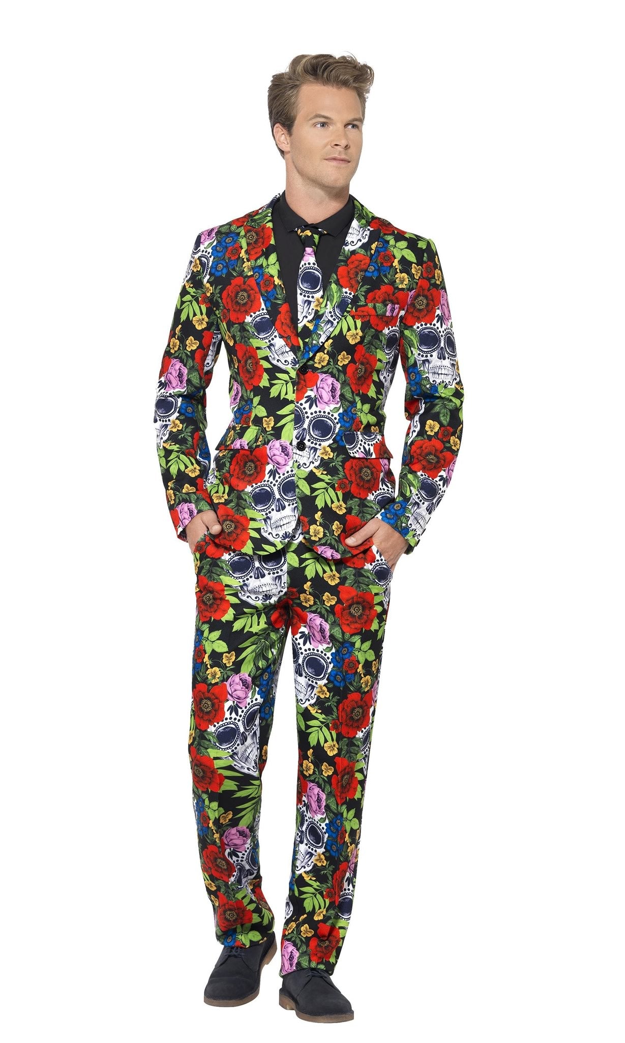 Day of the dead mens suit with tie