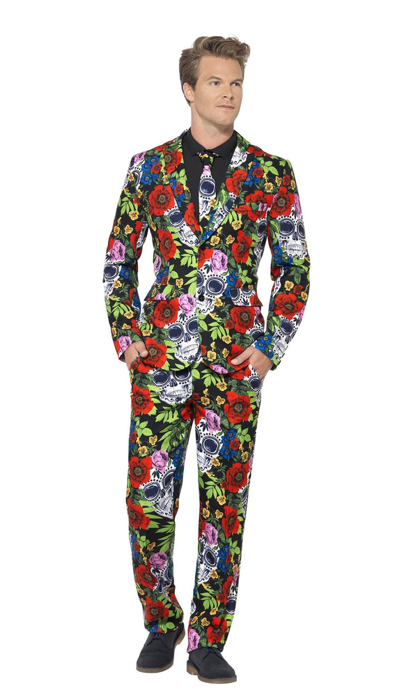Day of the dead mens suit with tie