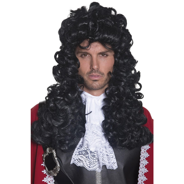 Long curly Captain Hook style pirate wig