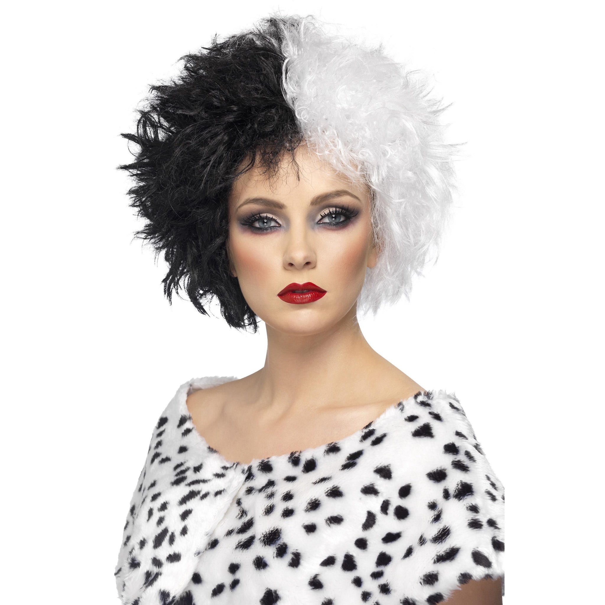Black and white Cruella style wig