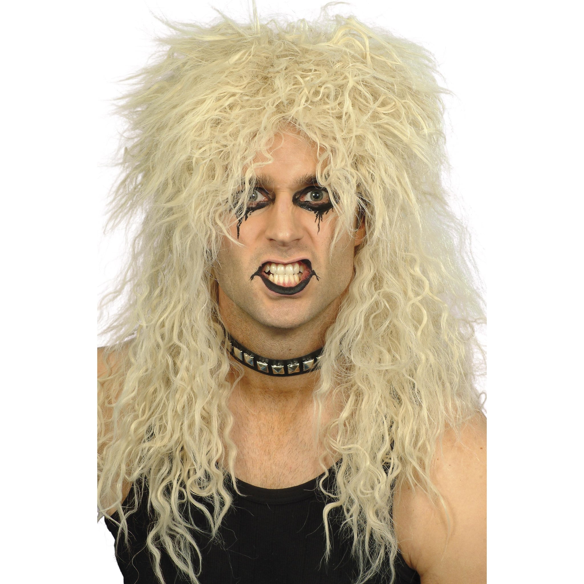 Hard rocker style long blond wig