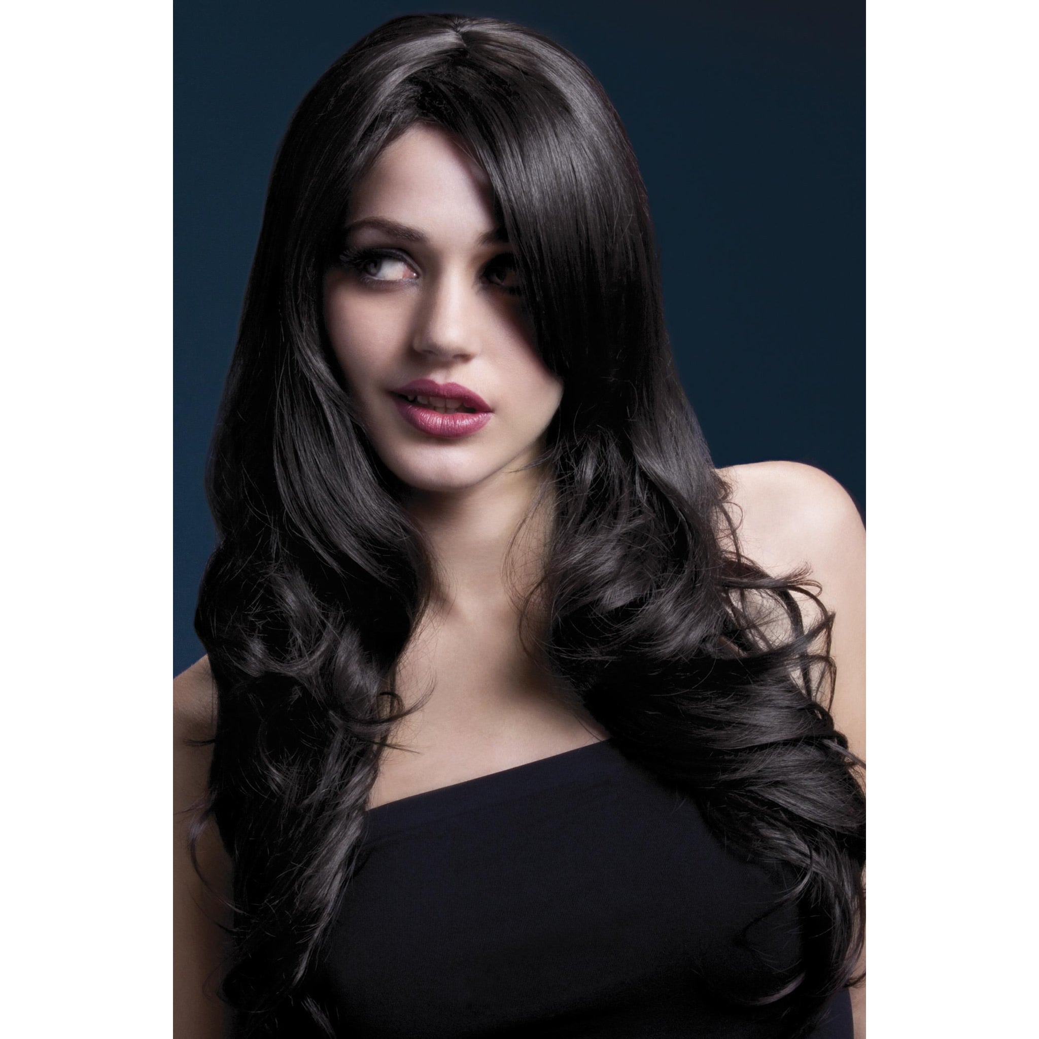 Long brown Nicole wavy fashion wig